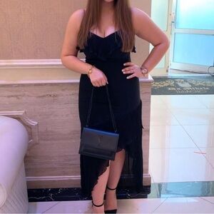 Aidan Mattox Black High Low Dress